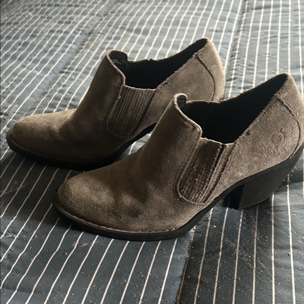 Born Women's Suede Ankle Booties - Grey